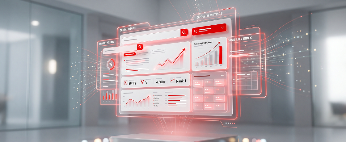 Holograma de pantallas flotantes en una habitación proyectando diferentes dashboards